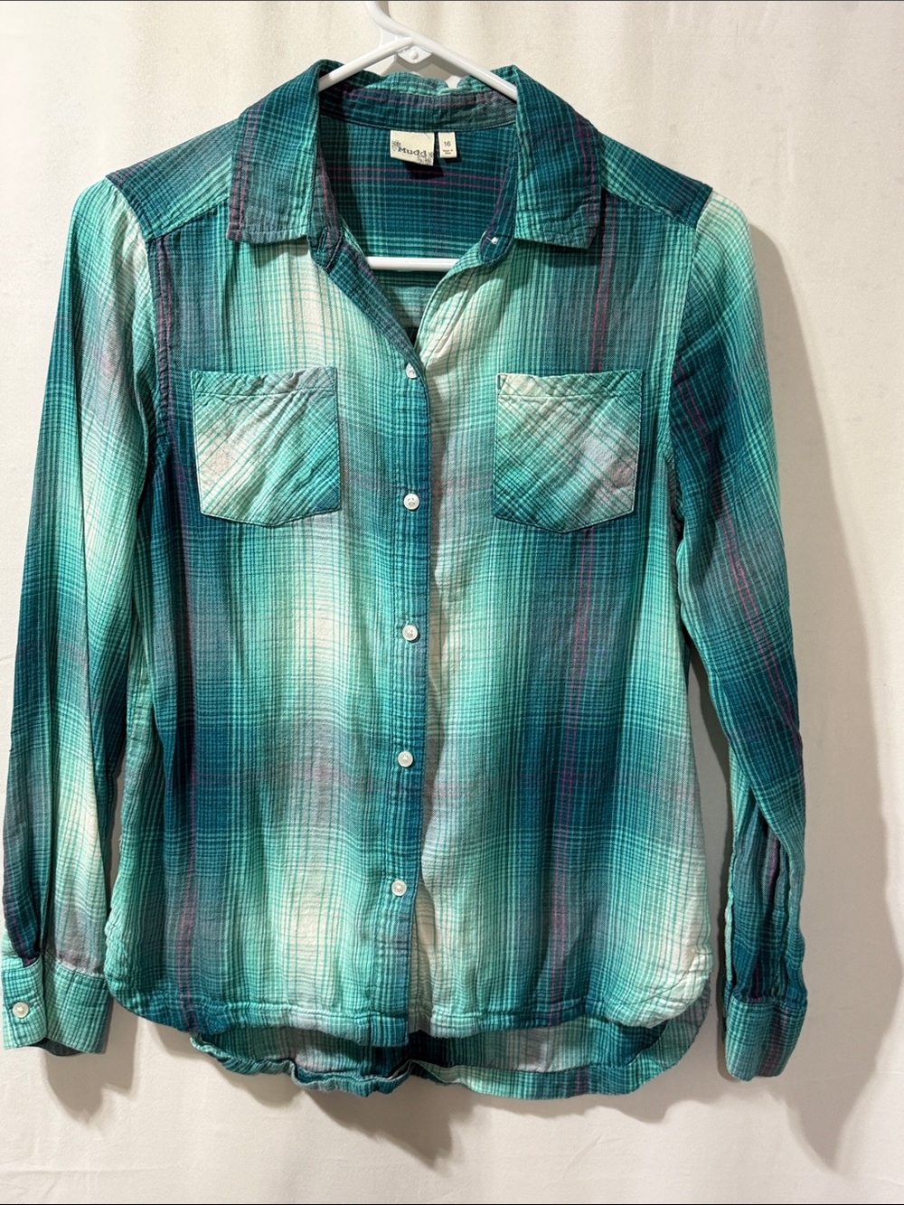 Mudd  Teal Plaid Button-Down Shirt